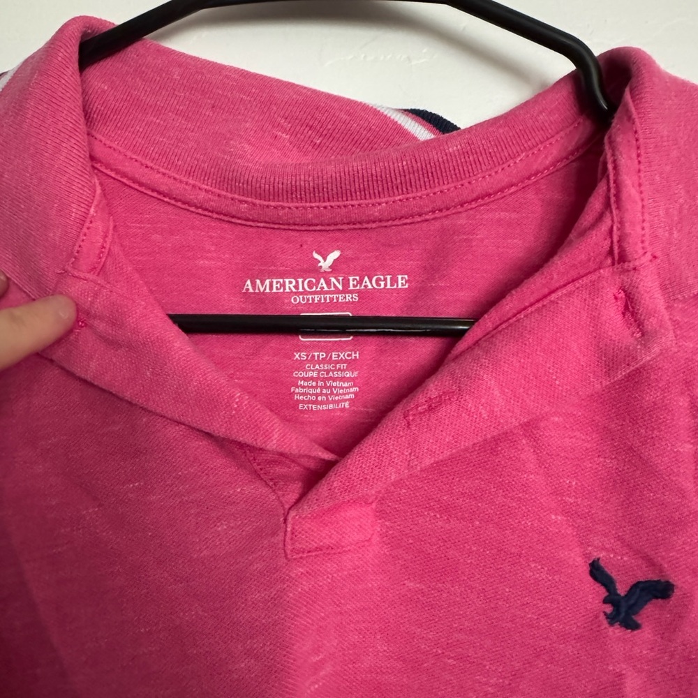 AEO Men's Pink Polo Shirt - Picture 2 of 2